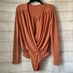 Intimately Free People Ginger Spice Turnt Bodysuit Wrapped Front Size M